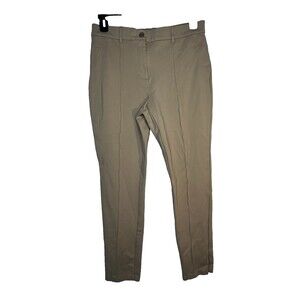 Chicos Pants Khaki Beige Brown Tailored Womens 1.5 Ankle Leg 10 S (15)
